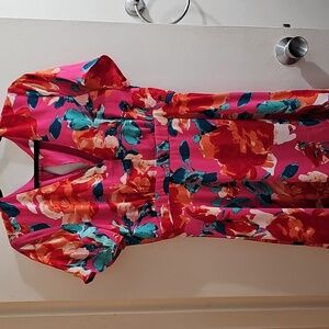 Floral Maxi dress short sleeve